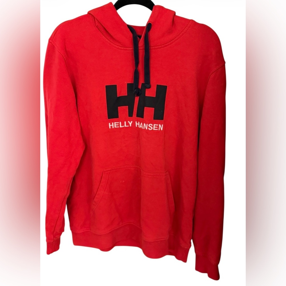 Helly Hansen Hoodie Red‎ Logo Pullover L Streetwear Gorpcore Outdoor Athletic
